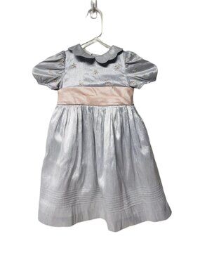 Laura Ashley iridescent puff sleeves dress . size 2T . made in the Philippines
